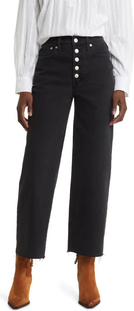 Madewell The Perfect Vintage Raw Hem Corset High Waist Straight Leg Jeans | Nordstrom | Nordstrom