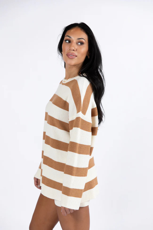 Sign Of The Times Ivory and Tan Striped Sweater Set FINAL SALE | Pink Lily