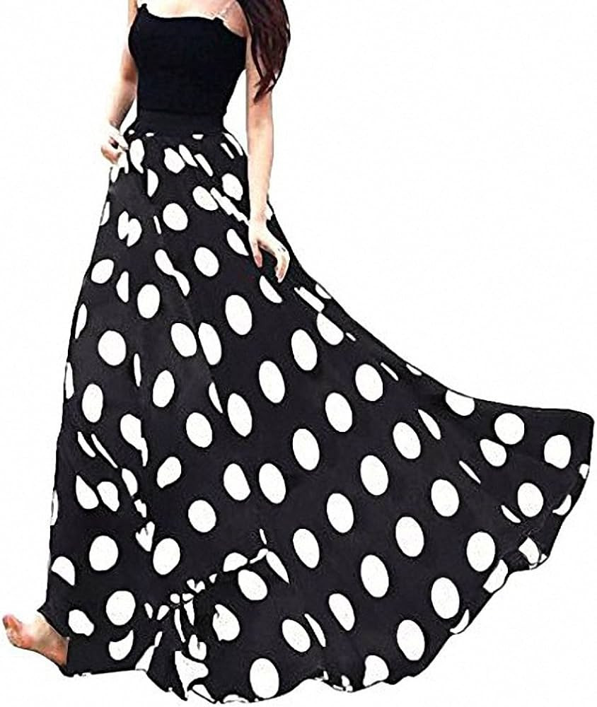Afibi Women Chiffon Mopping Floor Length Big Hem Solid Beach High Waist Maxi Skirt | Amazon (US)