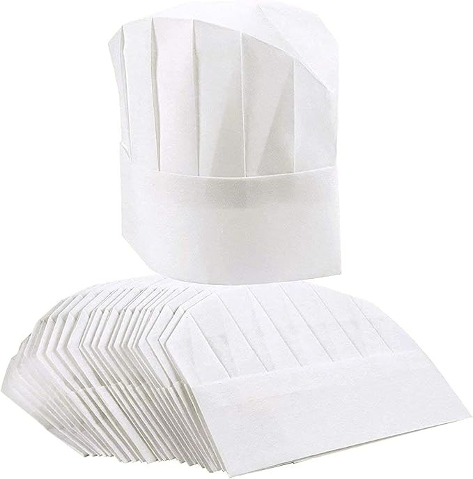 Juvale 24 Pack Chef Hats for Kids, Adults - Bulk Adjustable Disposable Bakery Hats for Cooking, B... | Amazon (US)