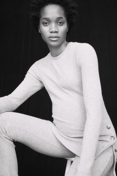 MAMA Ribbed top - Light beige marl - Ladies | H&M GB | H&M (UK, MY, IN, SG, PH, TW, HK)