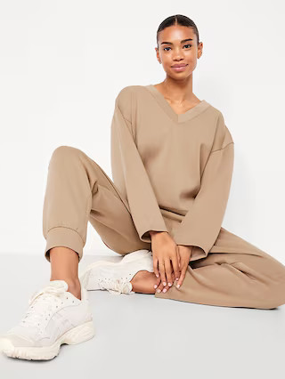 Bounce Fleece V-Neck Cocoon Sweatshirt | Old Navy (US)