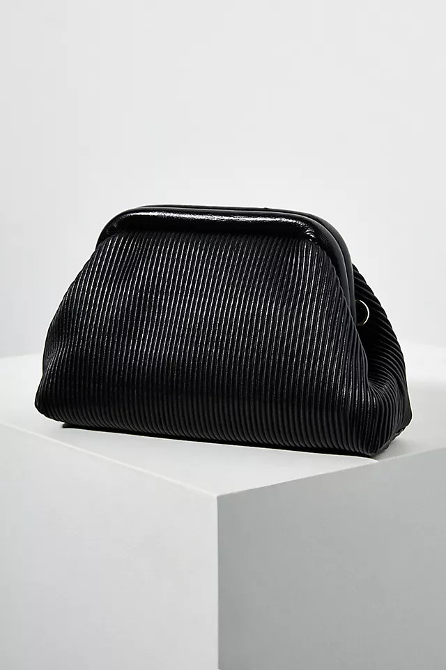 Faux Leather Clamshell Clutch | Anthropologie (US)