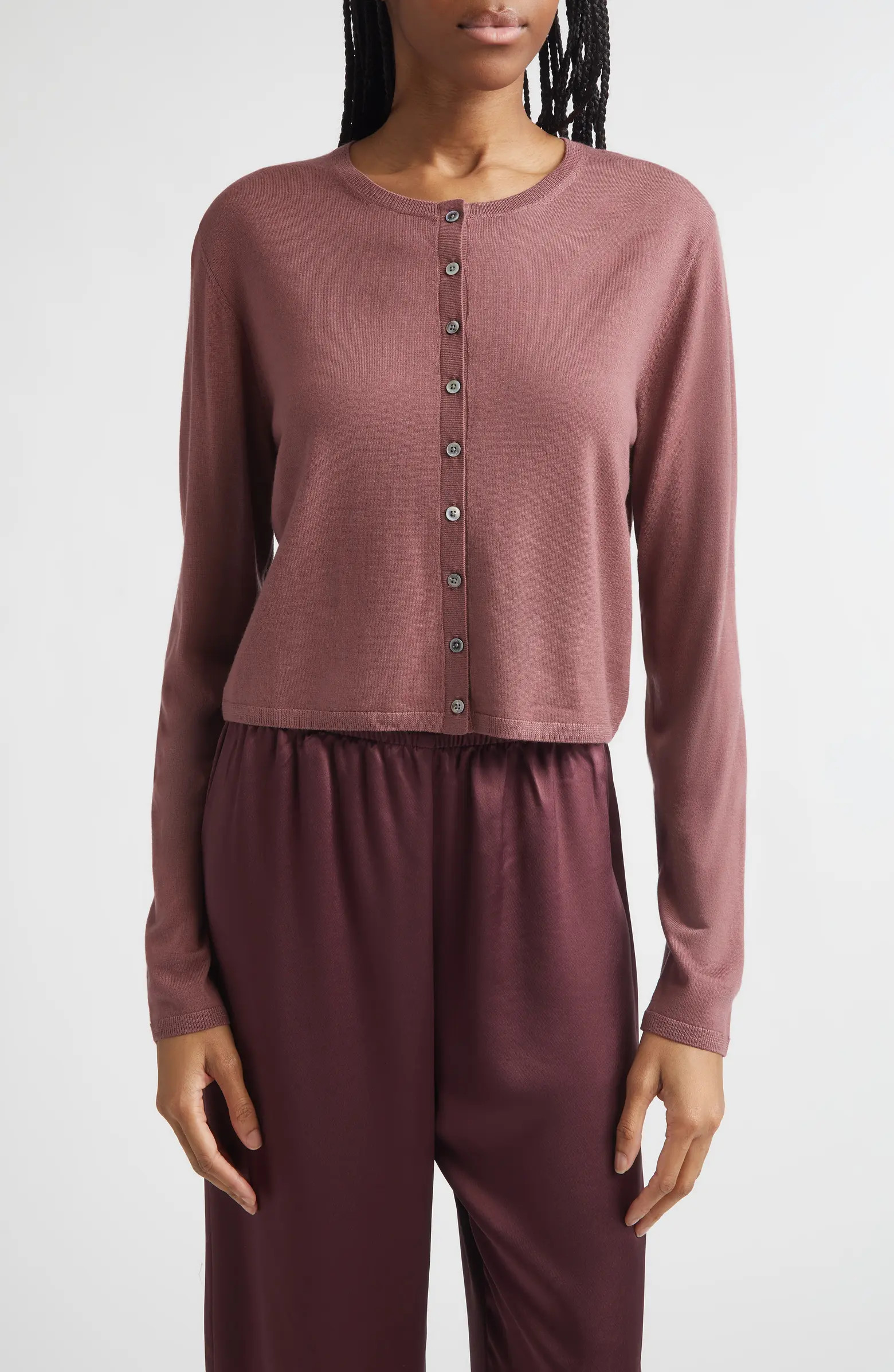 LESET James Merino Wool Crewneck Cardigan | Nordstrom | Nordstrom