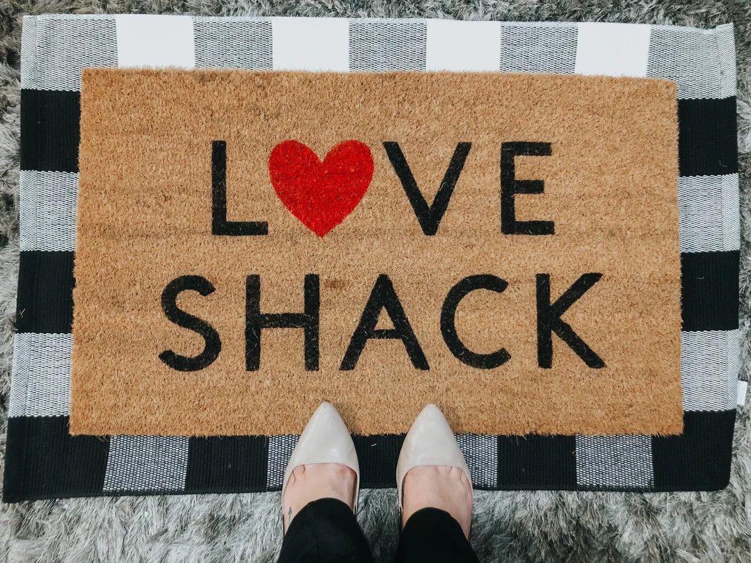 Love Shack Valentines Day Doormat - Etsy | Etsy (US)