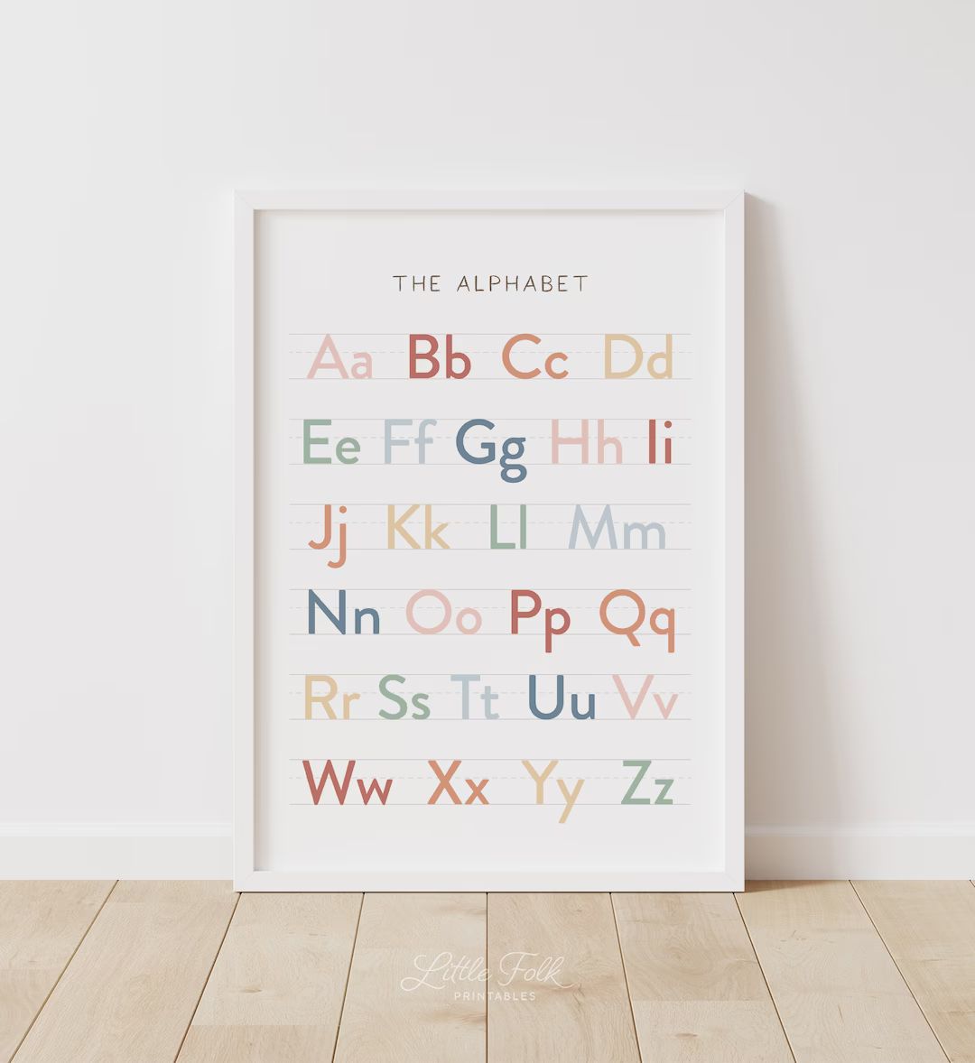 Rainbow Alphabet Poster, Handwriting Chart Print, Educational PRINTABLE Wall Art, Rainbow Classro... | Etsy (US)