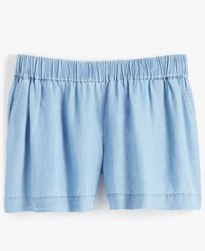 On 34th Women's High-Rise Chambray Easy Shorts, Created for Macy's - Macy's | Macy's