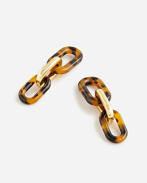 Tortoise shell chainlink earrings | J. Crew US