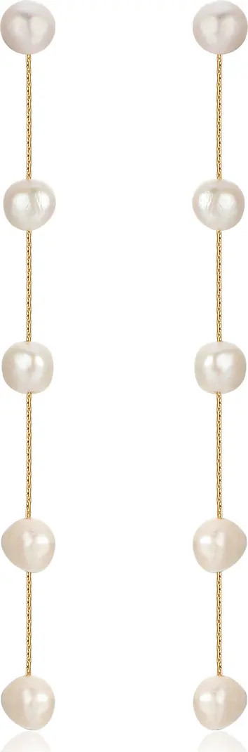 Dripping Freshwater Pearl Linear Drop Earrings | Nordstrom