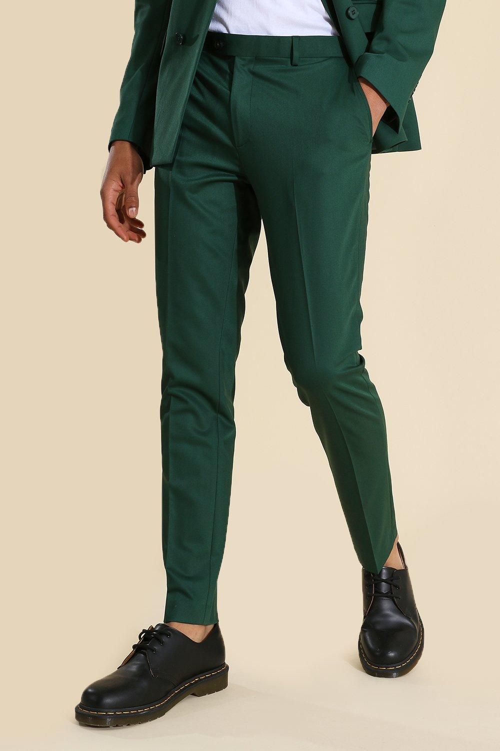 Skinny Green Suit Pants | boohooMAN (US & CA)
