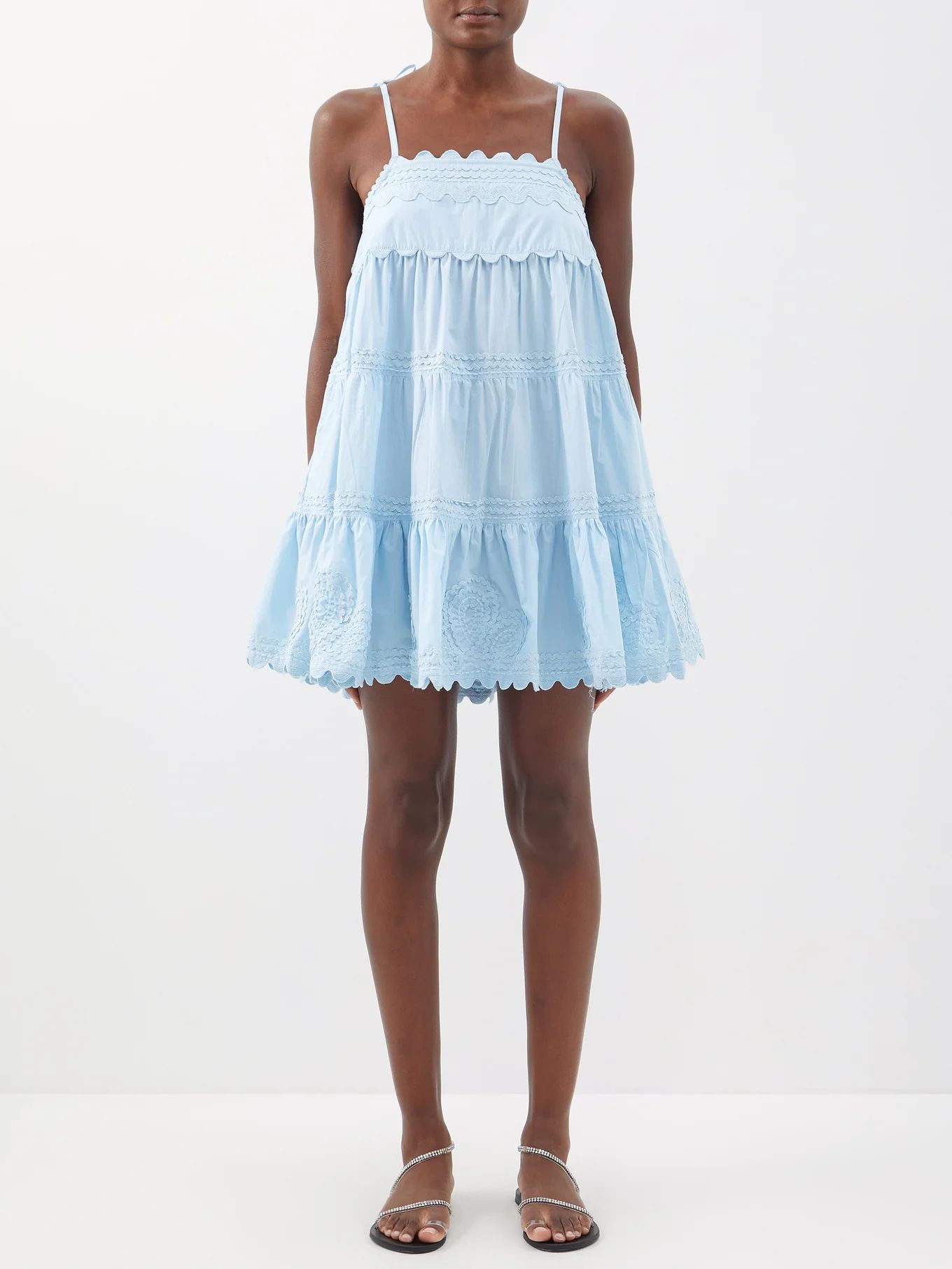 Ricrac-trim scalloped cotton dress | Juliet Dunn | Matches (US)