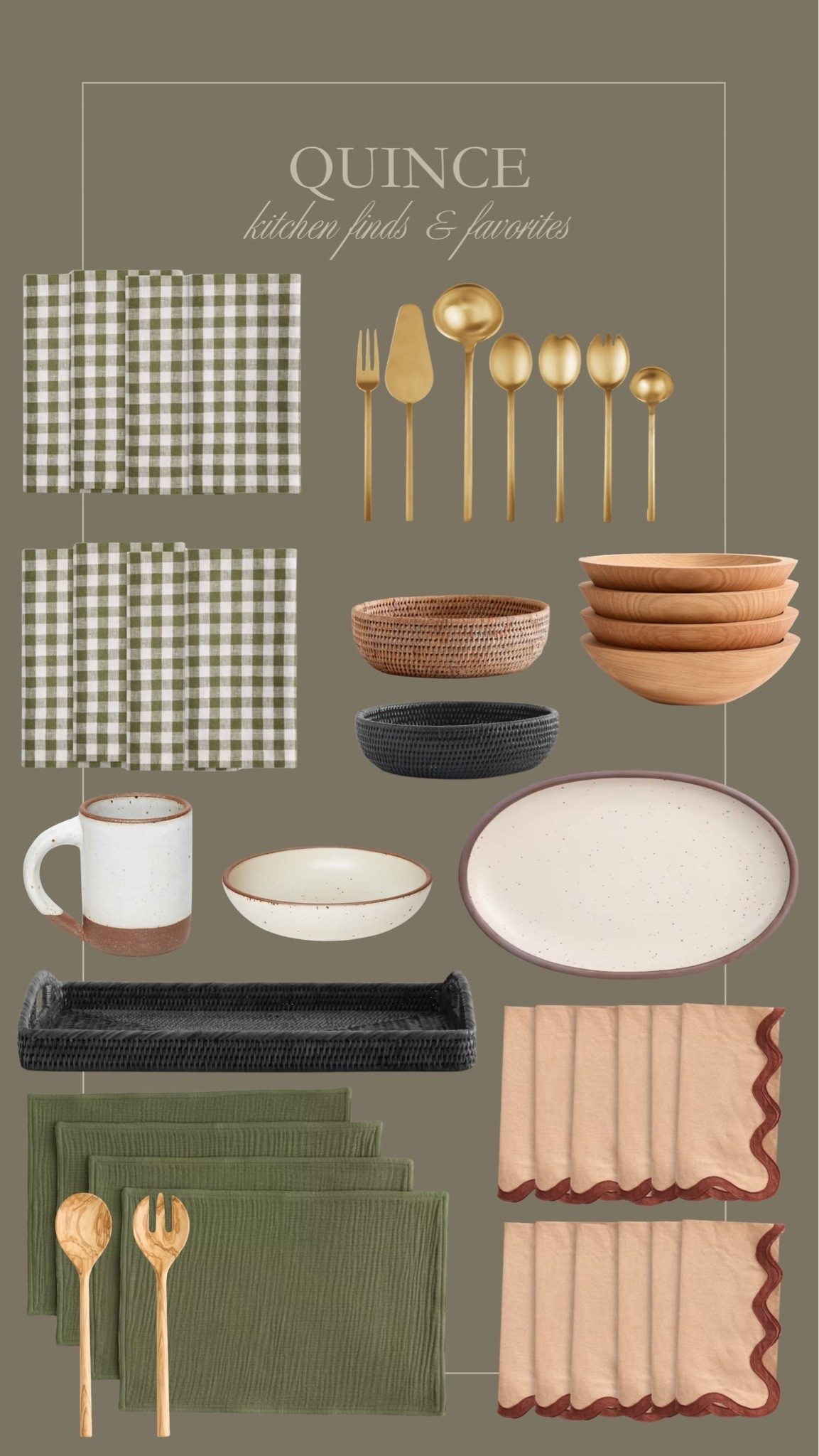 Quince kitchen finds & favorites! How pretty are these napkin sets, and dinnerware bowls, plates, and platters? 😍🙌🏻

#LTKHome
