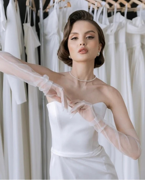Long wedding gloves, long bridal gloves, white long gloves, wedding dress gloves, long tulle glov... | Etsy (US)