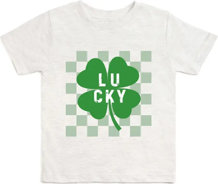 Lucky Shamrock Checkered St. Patrick's Day Short Sleeve T-Shirt | Nordstrom