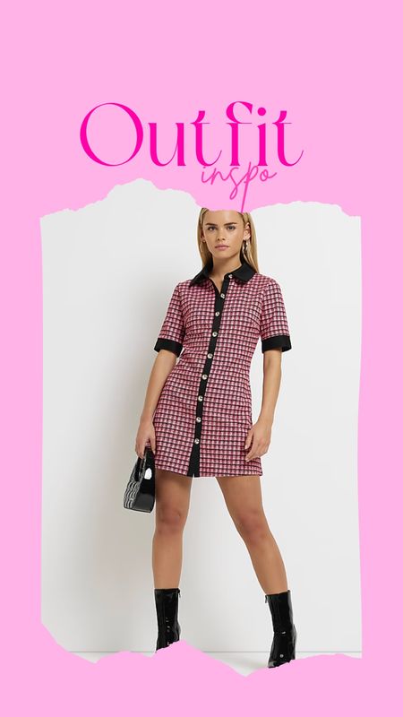 Barbiecore Trend | Pink Check Bouclé Dress 

#LTKFind