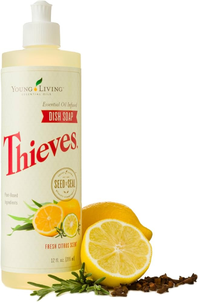 Young Living Thieves Oil Infused Dish Soap - Tough on Grease and Grime, Gentle on Hands - 12 fl. ... | Amazon (US)