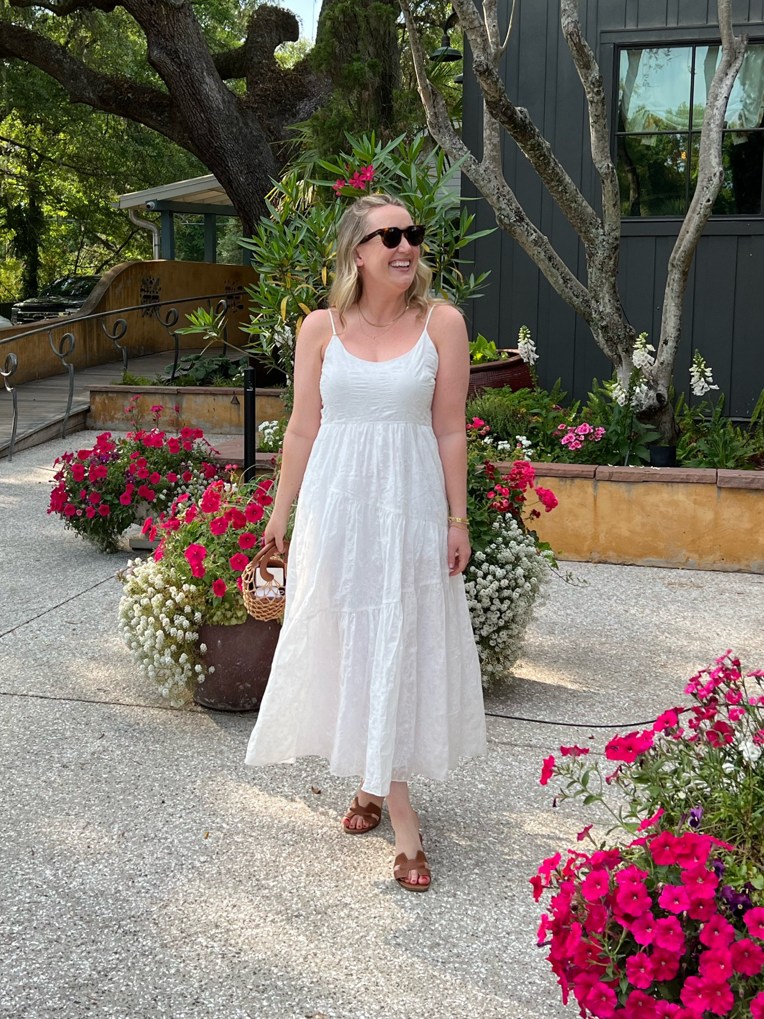 club monaco white dress Women's White Eyelet Midi Dress main image 0