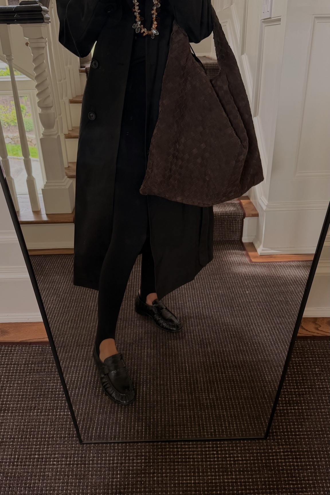 Stirrup leggings
Loafers
Bottega hop bag 
