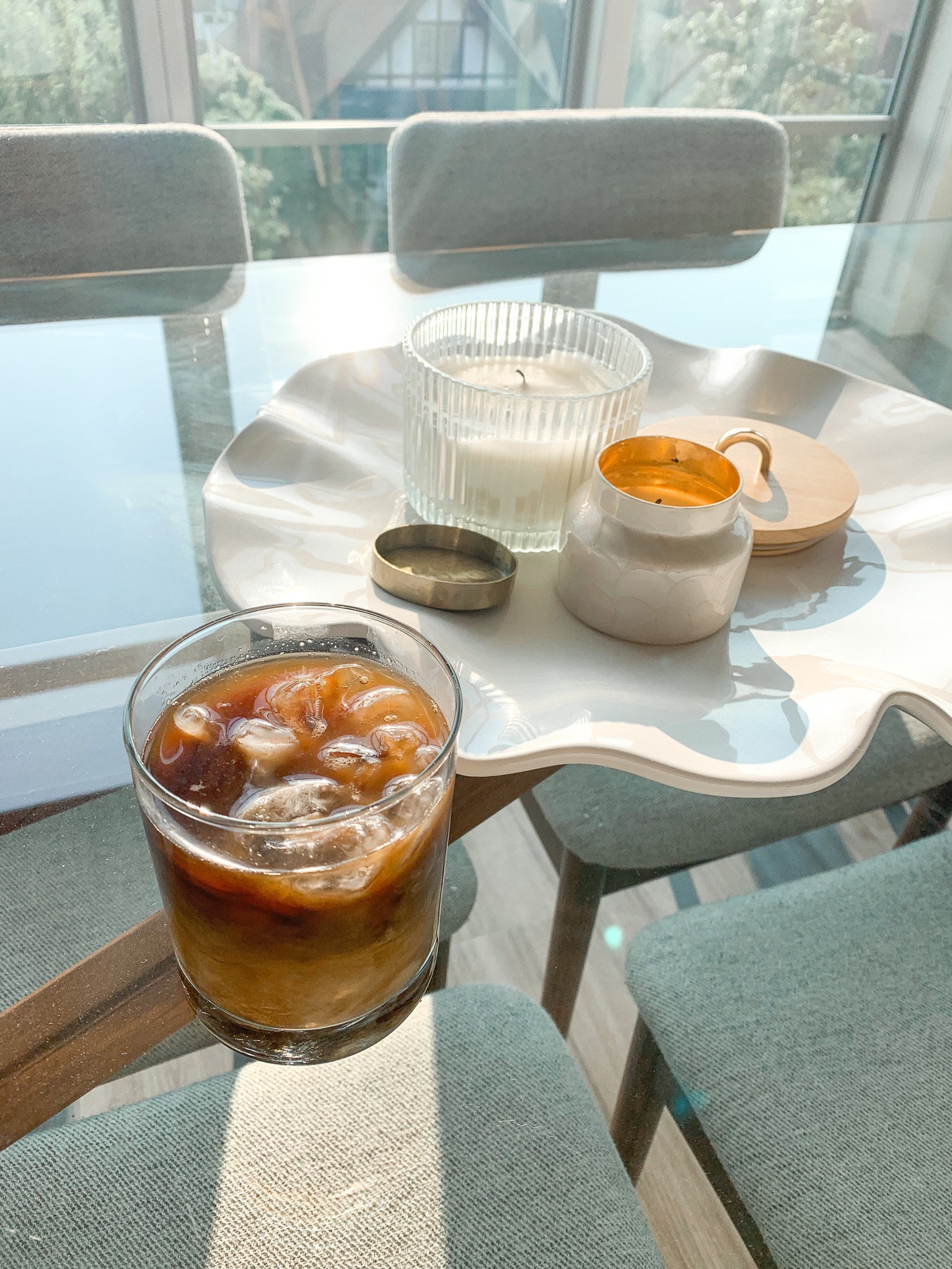 September morning light 🫶🏼 fall dining table centerpiece with my favorite candles  

#LTKhome