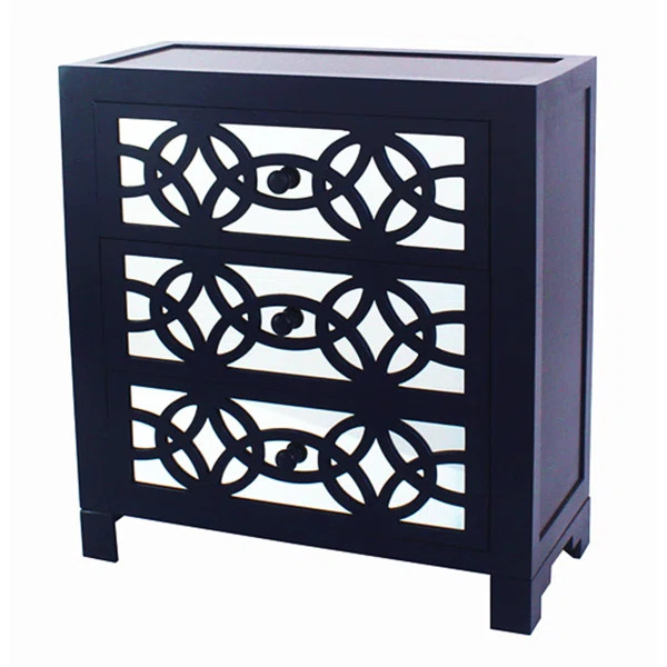 Navy Blue Elkton 3 Drawer Accent Chest | Wayfair North America