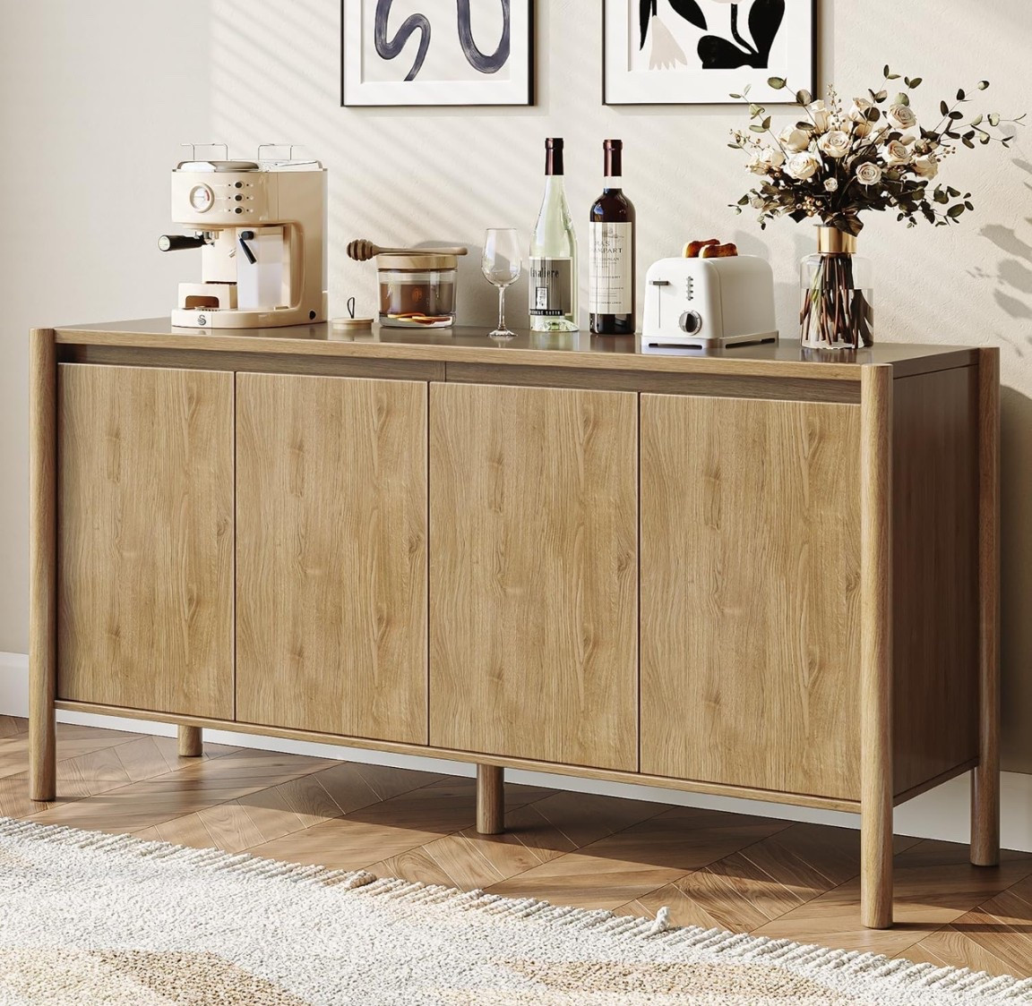 Under $200 dollars guys 🤩 Beautiful Amazon Sideboard on sale! The wood tone is so pretty. Aestetic storage. Organic modern. 

#LTKHome #LTKSaleAlert