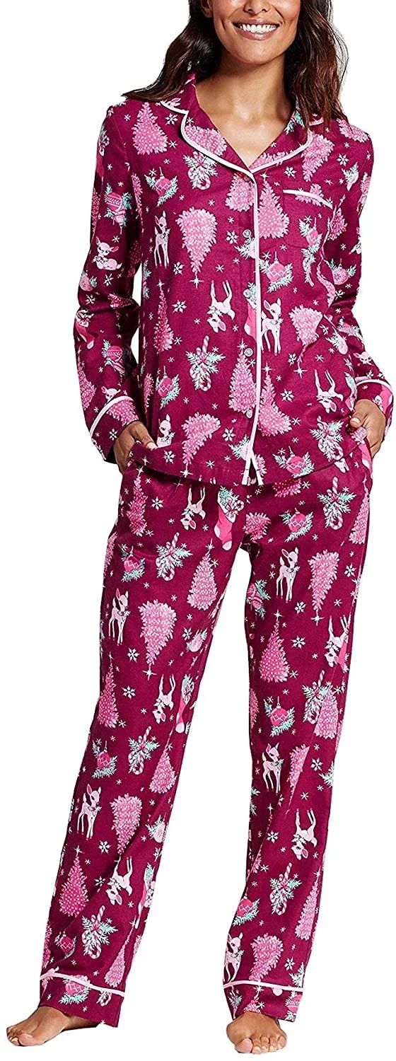 Target Women's 100% Cotton Holiday Flannel Reindeer 2 Piece Pajama Set X-Large - Walmart.com | Walmart (US)