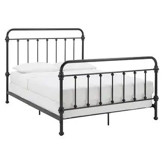 Giselle Graceful Lines Victorian Iron Metal Bed by iNSPIRE Q Classic (Black - Queen) | Bed Bath & Beyond