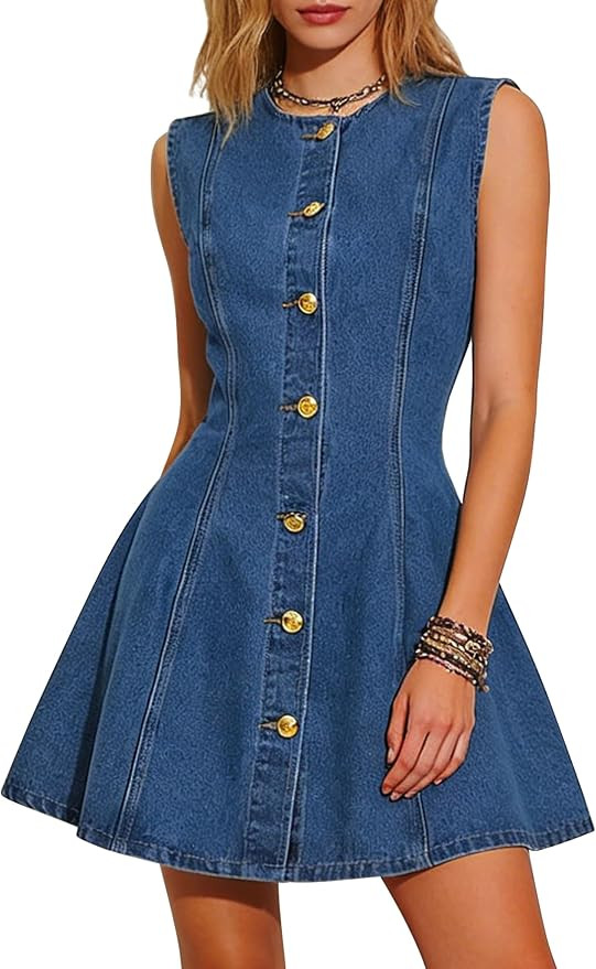 Women Denim Dress Sleeveless Mini Jean Dresses Western Outfits 2026 | Amazon (US)