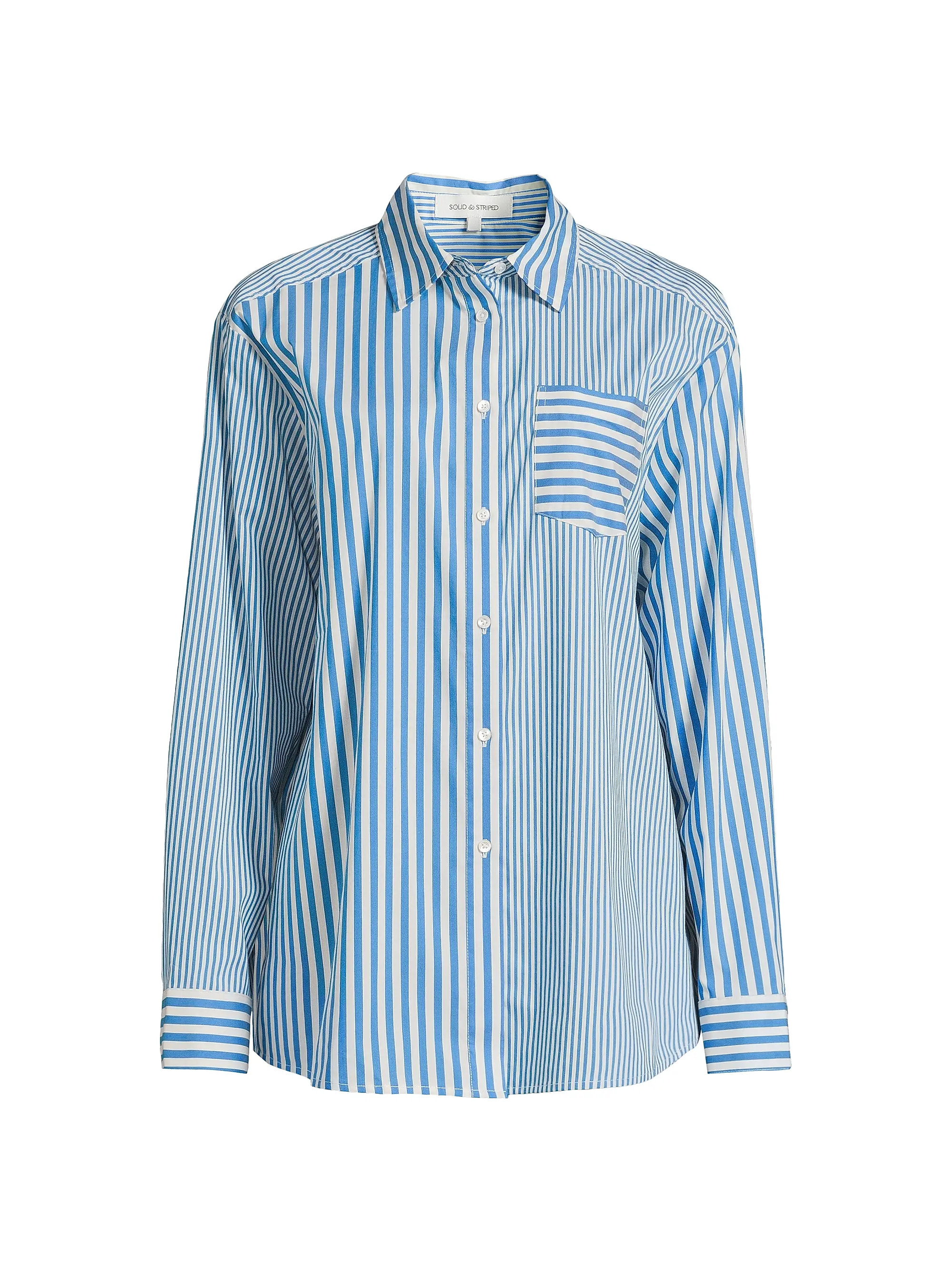 Solid & Striped Avril Striped Poplin Shirt | Saks Fifth Avenue | Saks Fifth Avenue