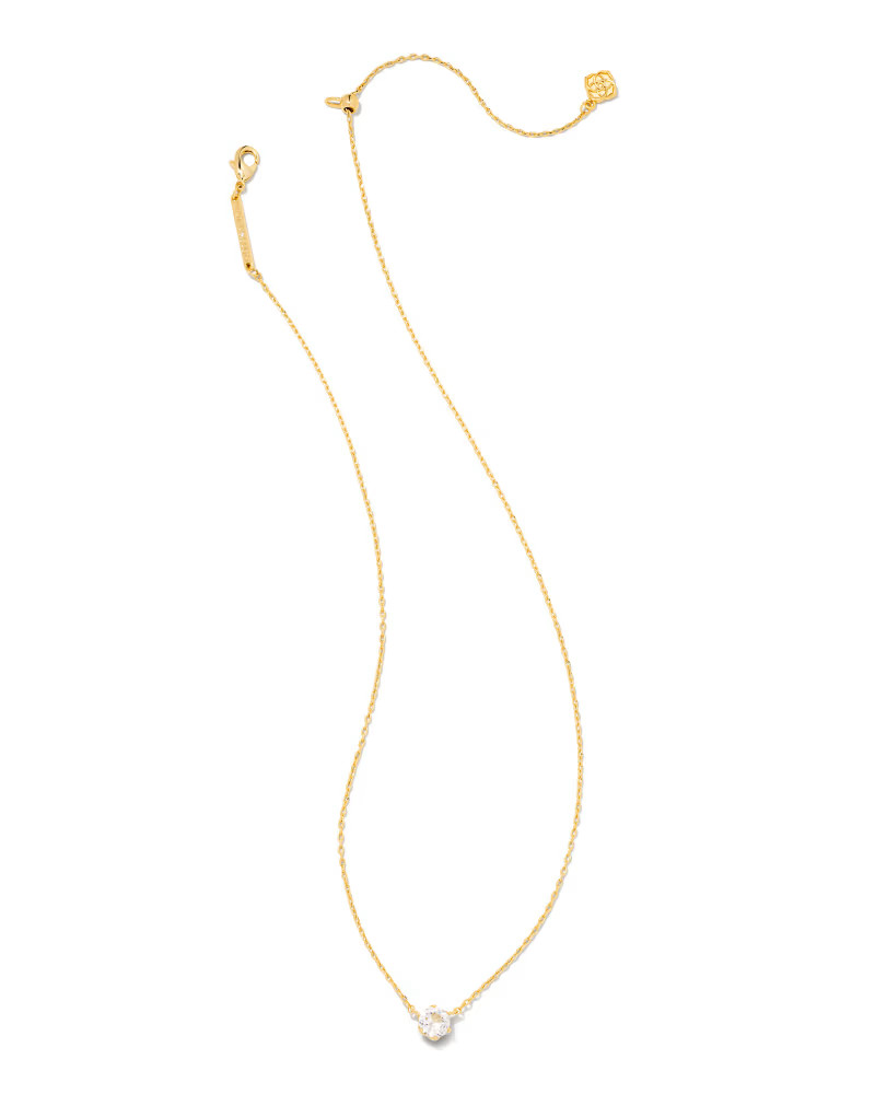Jackie Gold Pendant Necklace in White Crystal | Kendra Scott
