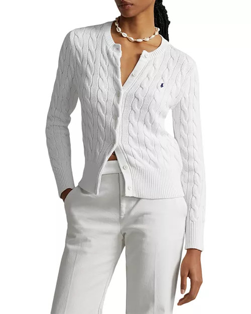 Ralph Lauren Cotton Cable Knit Cardigan  | Bloomingdale's Women | Bloomingdale's (US)