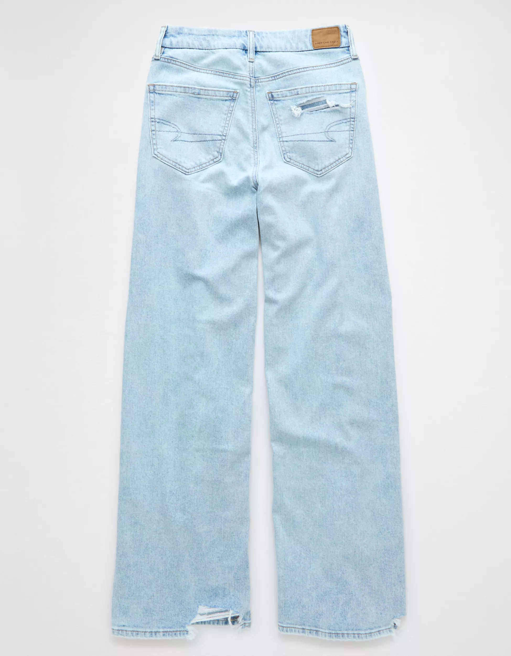 AE Dreamy Drape Stretch Curvy Super High-Waisted Baggy Wide-Leg Jean | American Eagle Outfitters (US & CA)