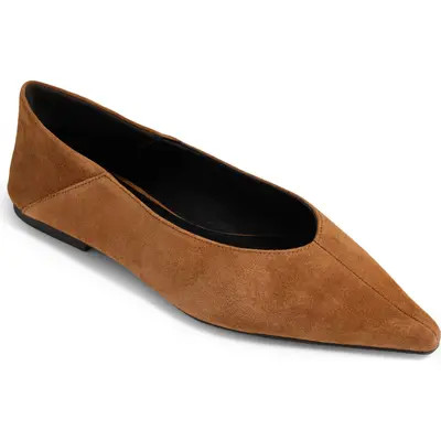 Yosi Samra Bowery Pointed Toe Flat in Whiskey at Nordstrom, Size 7 | Nordstrom