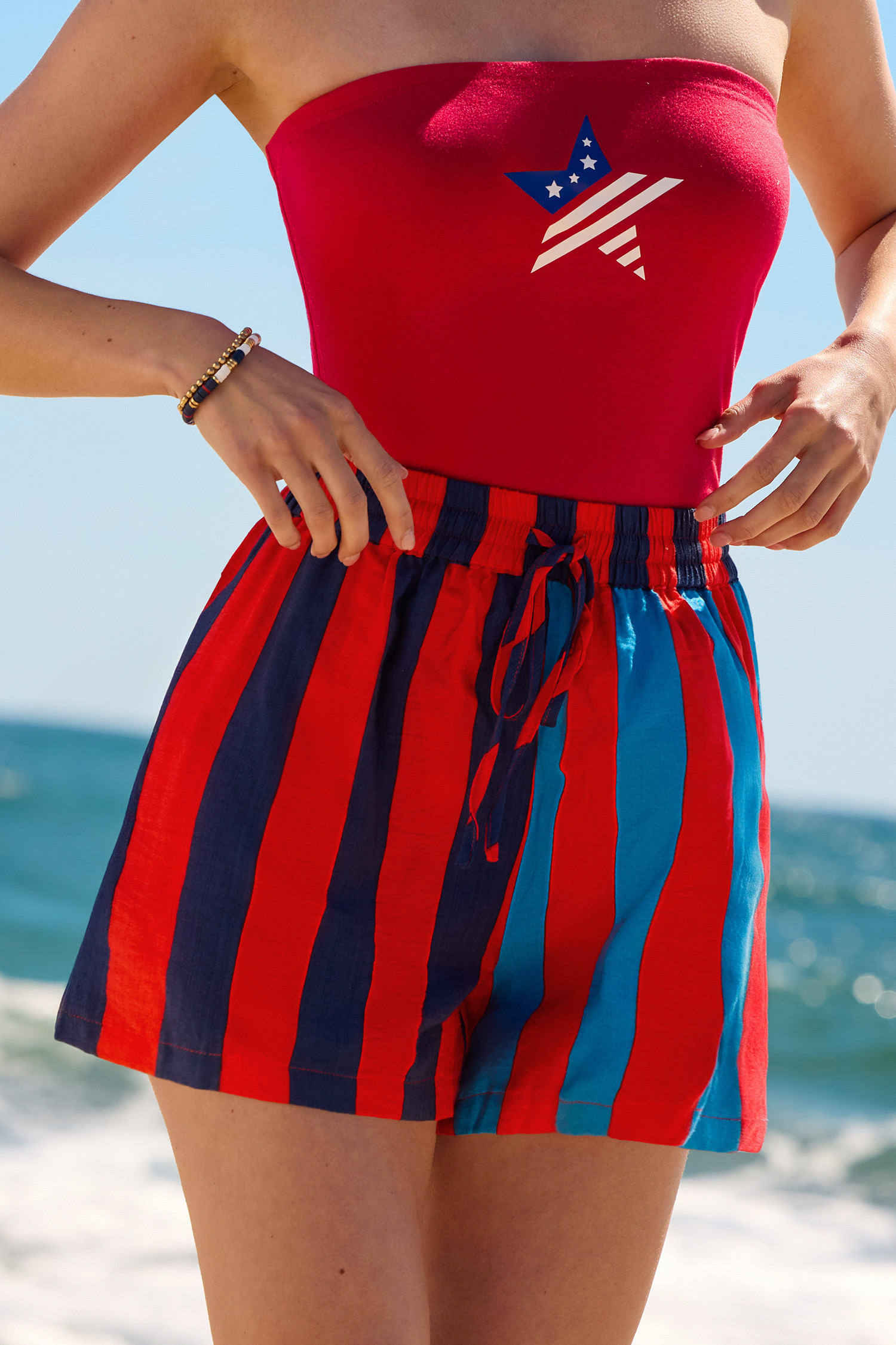 Light as Ever Striped Shorts - L | Cupshe US
