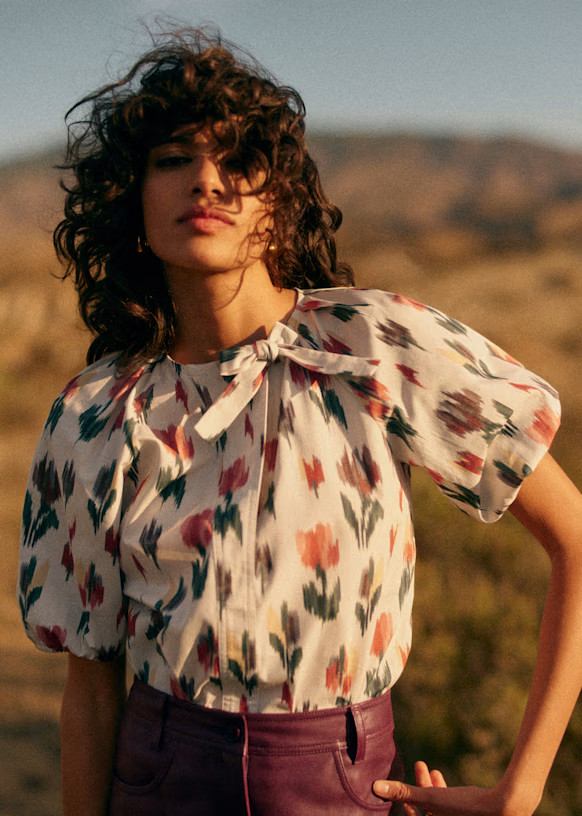Florica Blouse - Daliana Print - Organic Cotton - Sézane | Sezane Paris - US