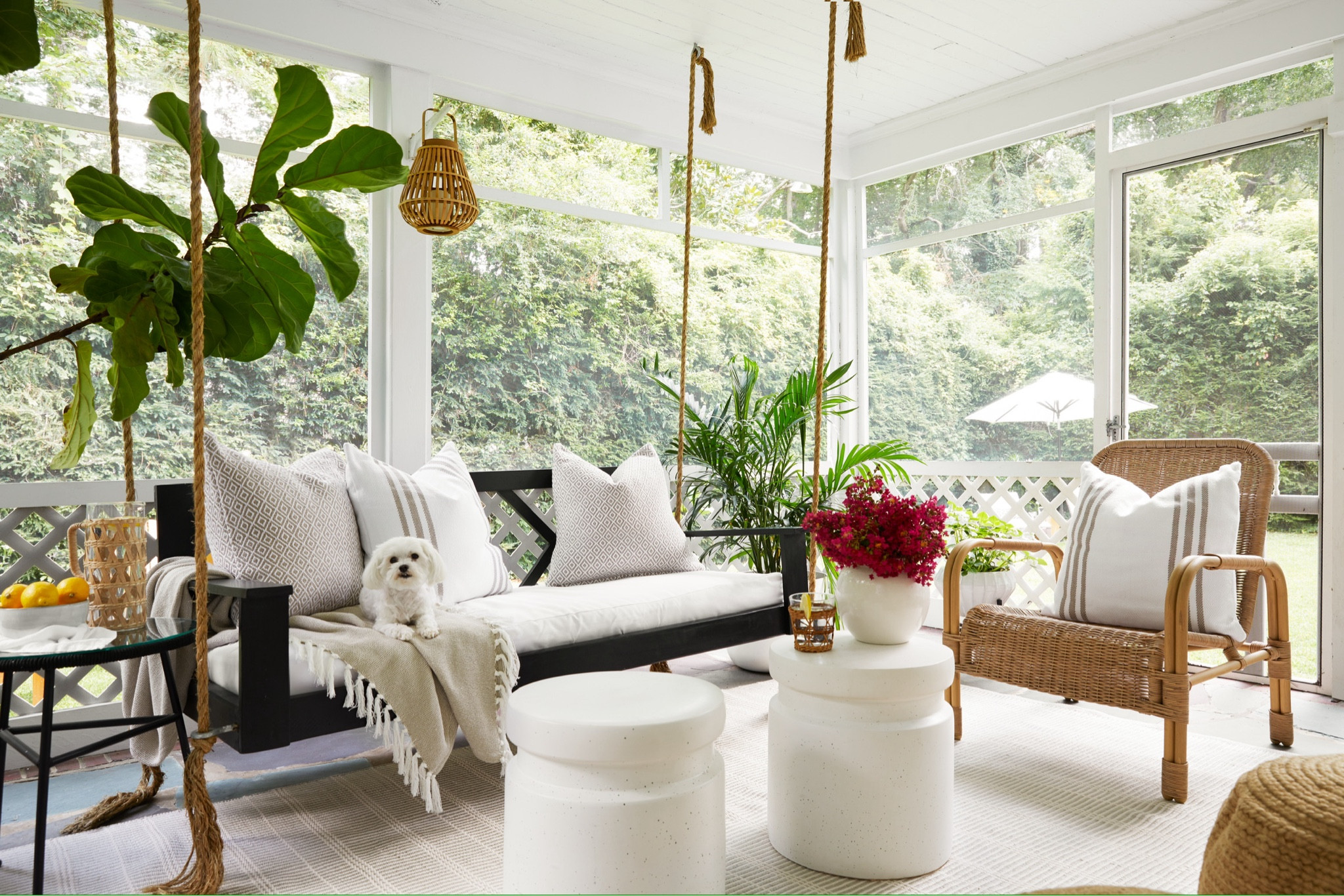 Turning our rental into a home has been a labor of love. I asked my dad to build this porch swing, and it’s now a cherished piece that adds so much warmth and character to this outdoor space. The gorgeous round ceramic tables are from Target, and I love that they are durable + affordable!

#patio #fall #backyard #entertaining #organic 

#LTKStyleTip #LTKHome #LTKFamily