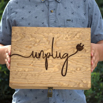 Click for more info about Personalized Unplug Box  Family Phone Lock Up  Wood Cell | Etsy