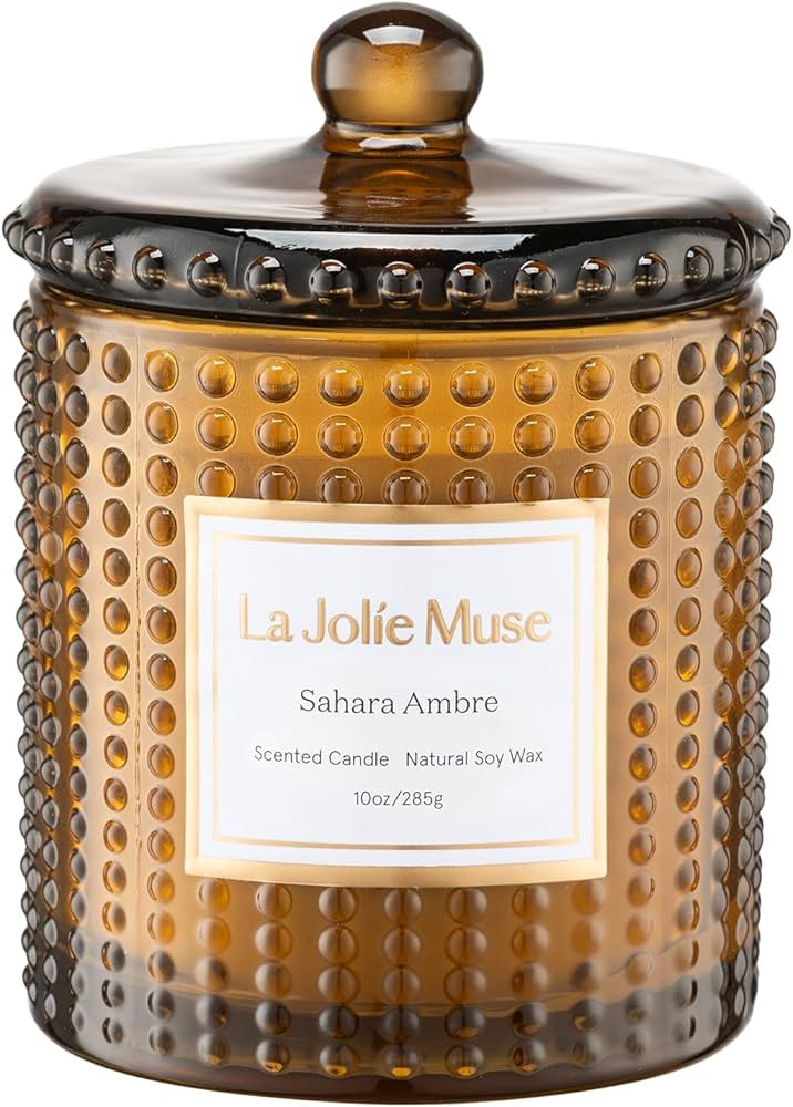 LA JOLIE MUSE Moroccan Amber Scented Candles, Holiday Candles for Home Scented, Natural Soy Candl... | Amazon (US)