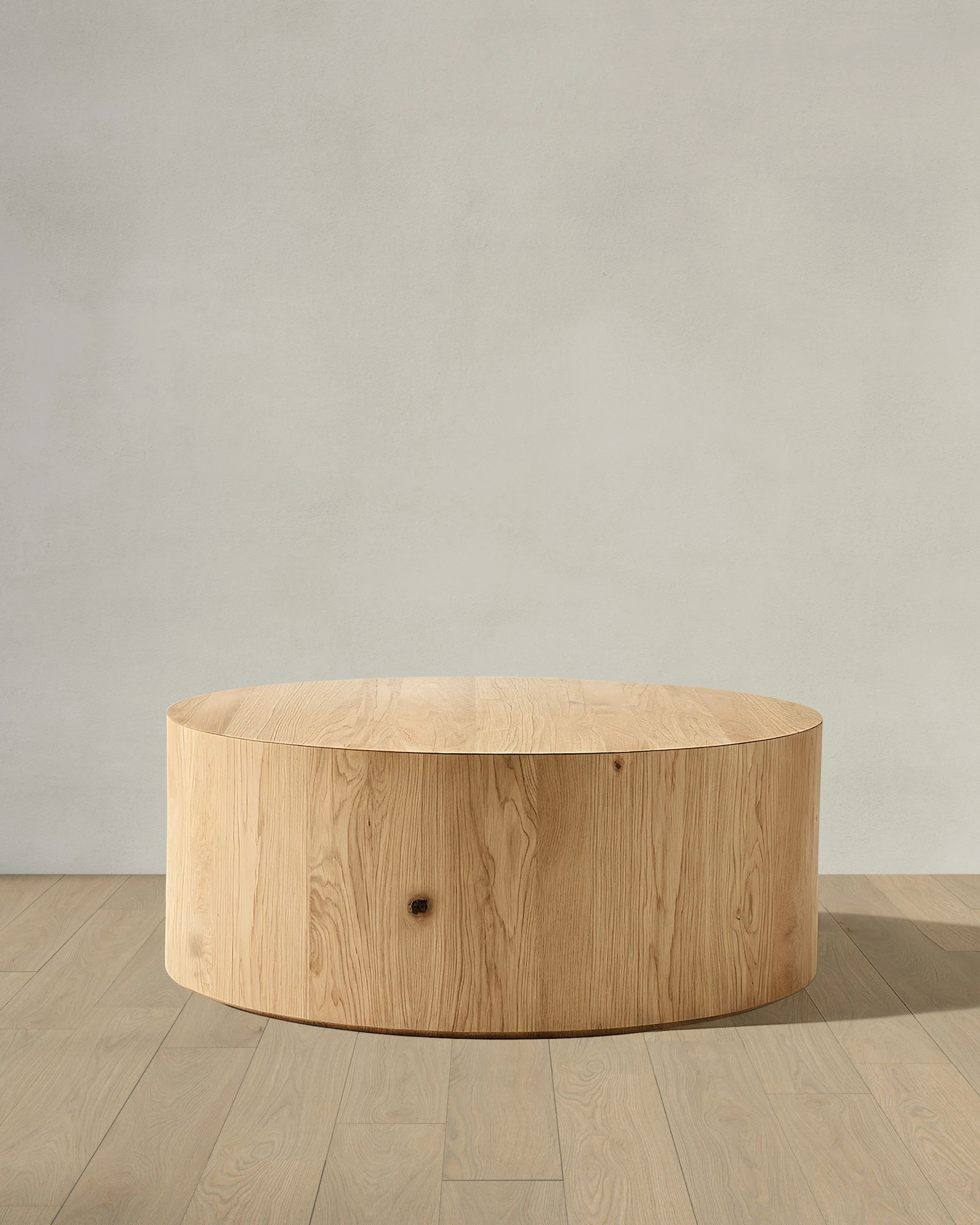 Oak Drum Coffee Table in Rustic Oak | Quince