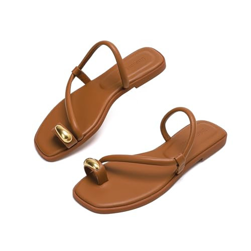 Stratuxx Kaze Womens Sandals Dressy Beach Sandals For Woman Summer Flip Flop Vacation Open Toe Slides Comfort Flat Heel | Amazon (US)