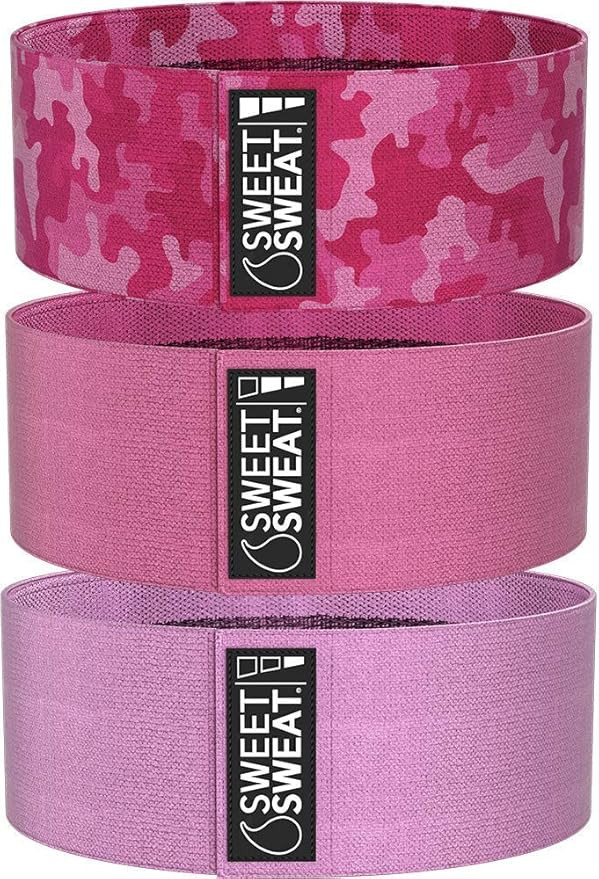 Sweet Sweat Hip Bands with 3 Levels of Resistance | Non-Slip Fabric Booty Bands for Squats & Lung... | Amazon (US)