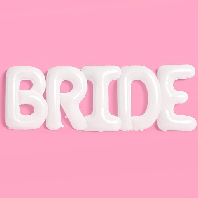 xo, Fetti White Jumbo BRIDE Balloons - 40 inch, XL | Bachelorette Party Decorations, Wedding Part... | Amazon (US)