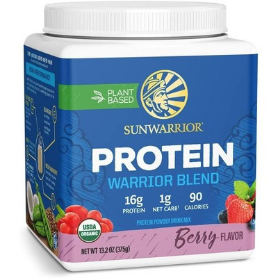 Warrior Blend Protein, Vegan Plant-Based Organic Protein Powder, Berry, Sunwarrior, 375gm (15 servings) | Target