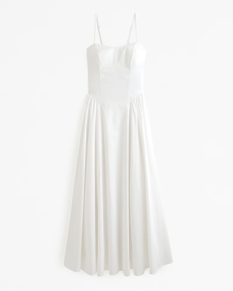 Dipped-Waist Sweetheart Maxi Dress | Abercrombie & Fitch (US)