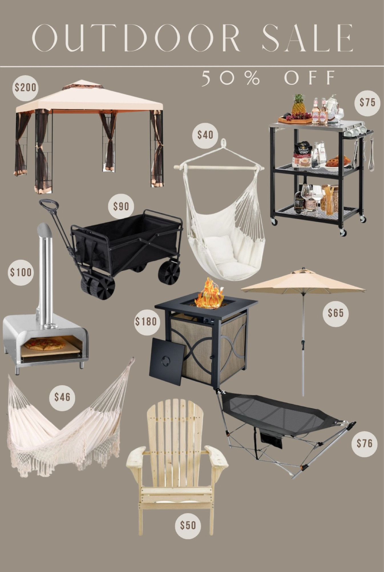 50% OFF OUTDOOR SALE at Target

Target outdoor furniture hammocks fire pit chairs pizza oven tarps gazebo grilling favorite finds umbrellas backyard front porch neutral home decor gas fire pit

#LTKHome #LTKFindsUnder100 #LTKSaleAlert