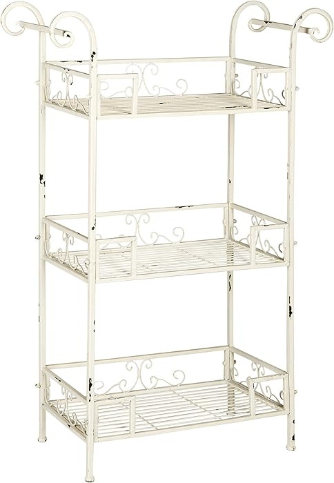 Safavieh Outdoor Collection Noreen Antique White 3 Tier Shelf | Amazon (US)