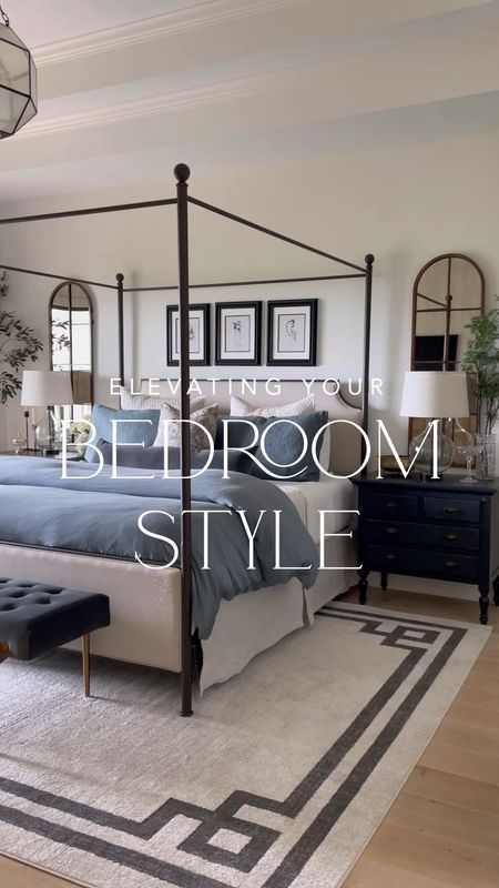Bedroom design ideas! I love using mirrors above my nightstands — I’ve done it in our primary bedroom and guest! And this is a 9x12 (in Beige) under our king canopy bed. I recently got a new textured version of this duvet cover, linking both! The fabric is buttery soft and great for hot sleepers!

Duvet: Stormy Blue

#LTKhome #LTKstyletip #LTKVideo