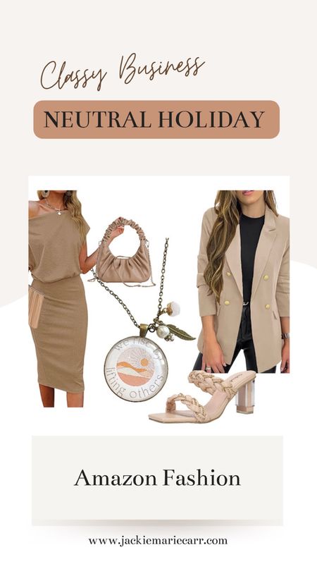 Such a pretty classy look. Would make a cute business outfit or would wear to church. Everything is linked except the necklace. You can shop it at www.jackiemariecarr.com