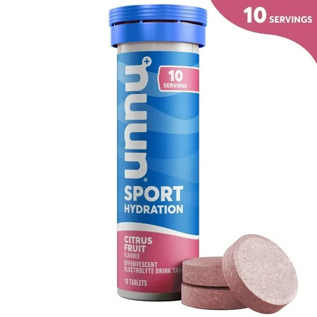 Nuun Sport Electrolytes Hydration Drink Mix Tablets, Citrus Fruit, 10 Count Tube | Walmart (US)
