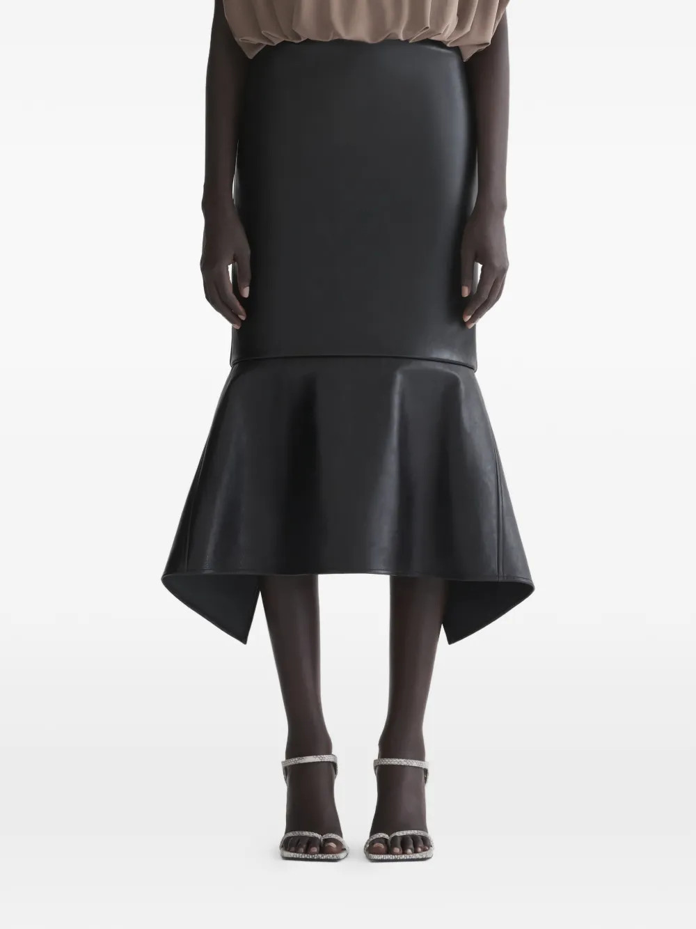 jupe en cuir à fente | Farfetch Global
